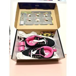 Heelys Pro 20 Wheeled Footwear Skate Shoe 1 Youth Black/White/Pink HE100760H